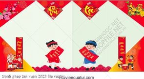tranh ghep tan xuan 2023 file vector