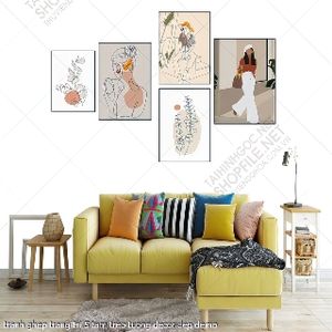 tranh ghep trang tri 5 tam treo tuong decor dep