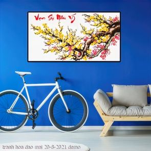 tranh hoa dao mai 20 8 2021
