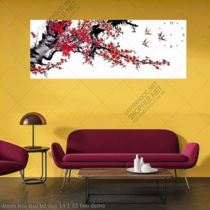 tranh hoa dao tet dep 14 1 22 tien
