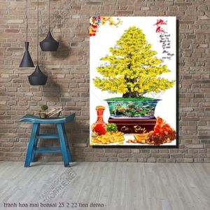tranh hoa mai bonsai 25 2 22 tien