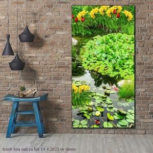 tranh hoa sen ca koi 14 4 2022 vy