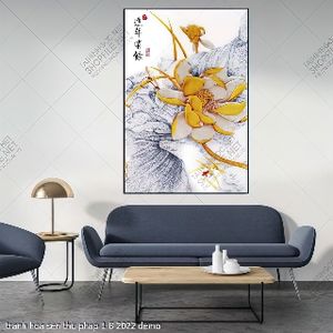 tranh hoa sen thu phap 1 8 2022