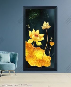 tranh hoa sen vang 11 8 2022
