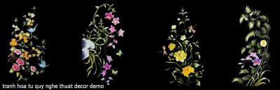 tranh hoa tu quy nghe thuat decor