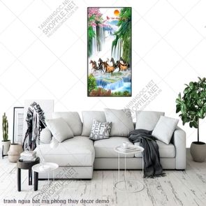 tranh ngua bat ma phong thuy decor