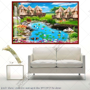 tranh phong canh con suoi ngoi nha 20022023 ho