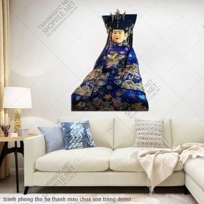 tranh phong tho ba thanh mau chua son trang