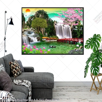 tranh phong thuy hoa sen 6 8 2022 thien