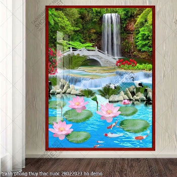 tranh phong thuy thac nuoc 28022023 ho