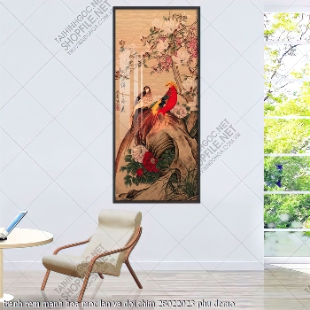 tranh rem manh hoa moc lan va doi chim 28022023 phu
