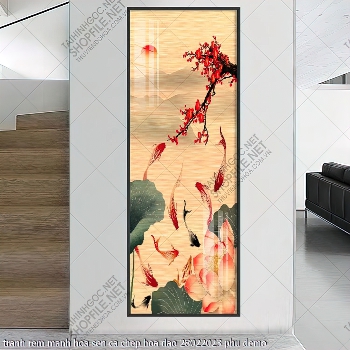 tranh rem manh hoa sen ca chep hoa dao 28022023 phu