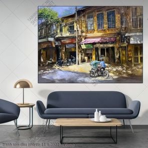 tranh ha noi son dau pho co 11 6 2022 ha
