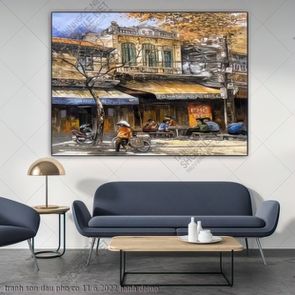 tranh ha noi son dau pho co 11 6 2022 hanh