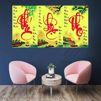 tranh thu phap 3 tam phuc loc tho 25112022 phu