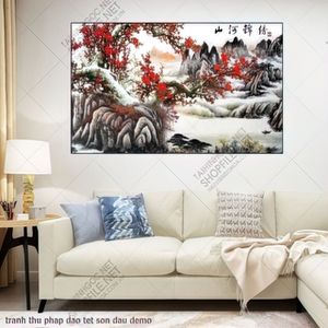 tranh thu phap dao tet son dau