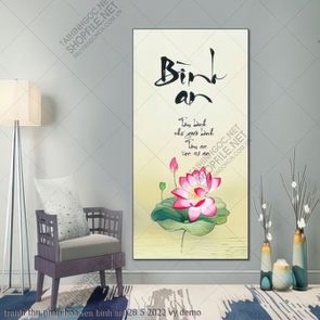 tranh thu phap hoa sen binh an 28 5 2022 vy