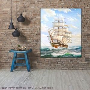 tranh thuyen buom xuoi gio 21 3 2022 ha