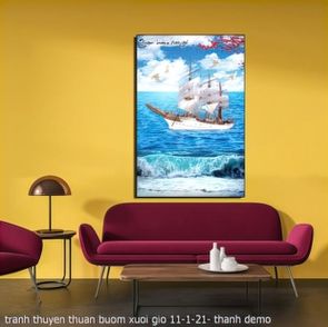 tranh thuyen thuan buom xuoi gio 11 1 21  thanh