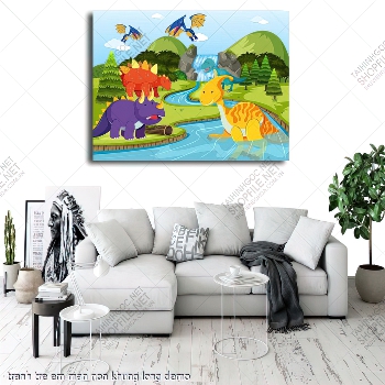 tranh tre em man non khung long