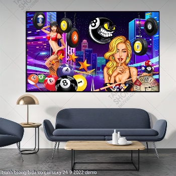 tranh billiard pool snooker bi a bi-a tranh tuong bida co gai sexy 24 9 2022