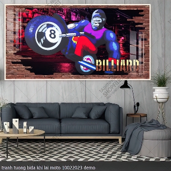 tranh billiard pool snooker bi a bi-a tranh tuong bida khi lai moto 10022023