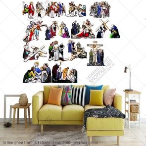 tranh cong giao tu lieu ghep tranh 14 chang dang thanh gia chua